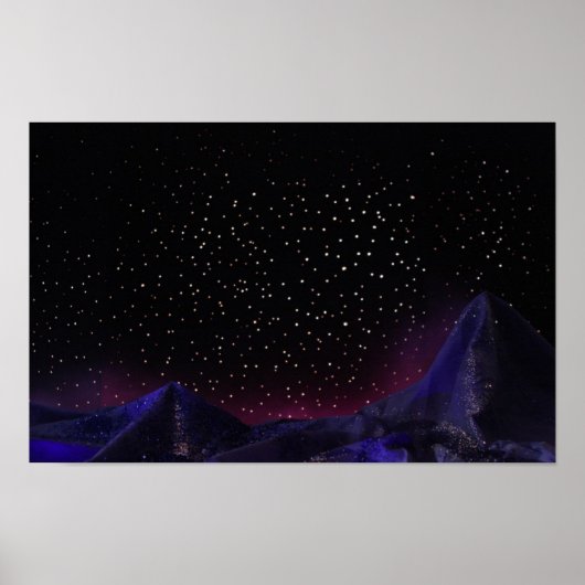 Starry Mountain Night Poster (Voorkant)