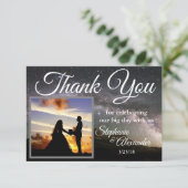 Starry Mountain Sky Wedding Bedankt (Staand voorkant)