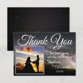 Starry Mountain Sky Wedding Bedankt (Voorkant / Achterkant)