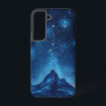 Starry Mountainscape Telefoonhoesje Samsung Galaxy Hoesje<br><div class="desc">Een prachtige kosmische nachtelijke hemel doemt op over scherpe bergtoppen,  perfect voor sterrenkijkers en dromers.</div>