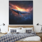 Starry Nebula Humpback Canvas Afdruk (Insitu (Slaapkamer))