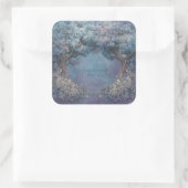 Starry Nebula Night Gnarled Tree Frame Wedding Vierkante Sticker (Tas)