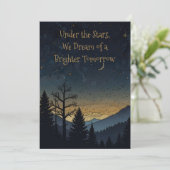 Starry Nieuwjaar Golden Dreams Feestdagenkaart (Staand voorkant)