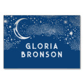 Starry Nigh Moon Individuele gastnamen Tafel Kaart (Achterkant)