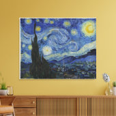 Starry Nigh van Van Gogh, oorspronkelijke grootte Canvas Afdruk (Insitu (Woonkamer))