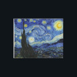 Starry Nigh van Van Gogh, oorspronkelijke grootte Canvas Afdruk<br><div class="desc">De Sterrennacht is een olie op doek van de Nederlandse post-pressionistische schilder Vincent van Gogh. Het schildert in juni 1889 en toont het uitzicht uit het oostelijke gedeelte van zijn asielkamer op Saint-Rémy-de-Provence, vlak voor zonsopgang, met toevoeging van een geïdealiseerd dorp.</div>