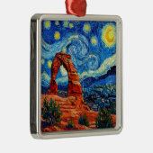 Starry Night Arches National Park Metalen Ornament (Rechts)