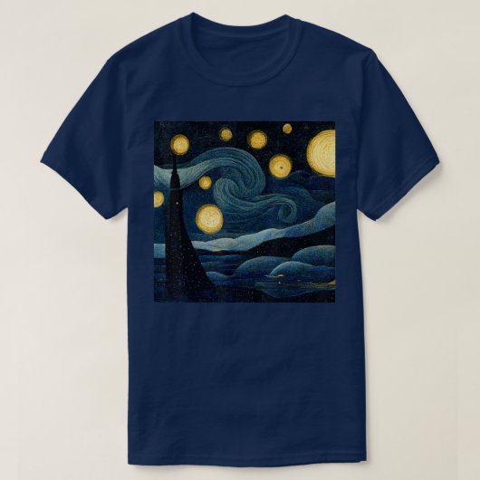 Starry Night Art Deco Vincent van Gogh Art 280 T-shirt (Design voorkant)