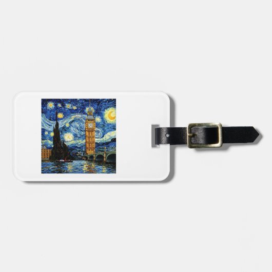 Starry Night Big Ben London England Bagagelabel (Voorkant horizontaal)