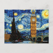 Starry Night Big Ben London England Briefkaart (Achterkant)