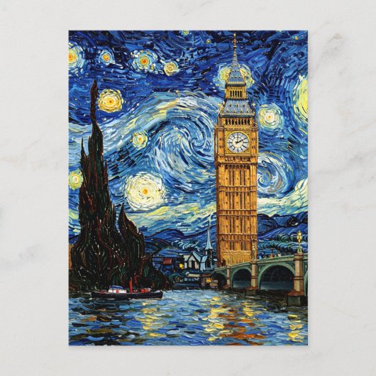 Starry Night Big Ben London England Briefkaart (Voorkant)
