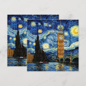 Starry Night Big Ben London England Kaart (Voorkant / Achterkant)