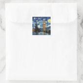 Starry Night Big Ben London England Vierkante Sticker (Tas)