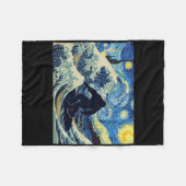 Starry Night Bigfoot Surfing Great Wave Off Kanaga Fleece Deken (Voorkant (Horizontaal))