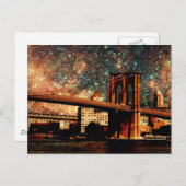 starry night Brooklyn Bridge Briefkaart (Voorkant / Achterkant)