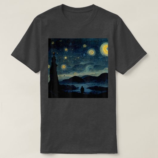 Starry Night Caspar David Friedrich T-Shirt (Design voorkant)