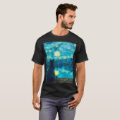 Starry Night Cat Art – Van Gogh Style Night  T-shirt (Voorkant volledig)