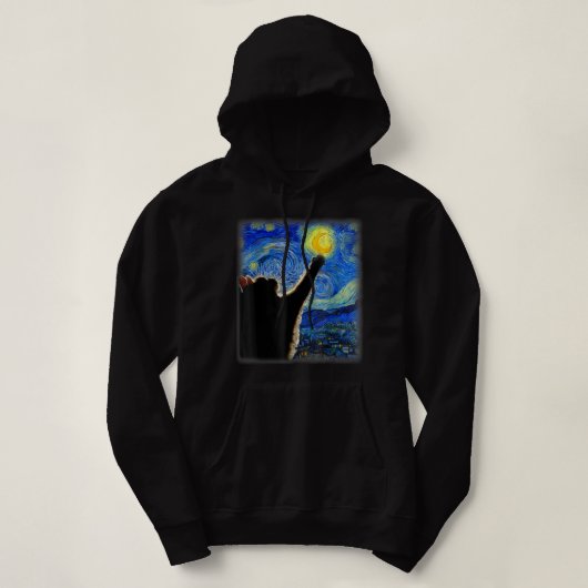 Starry Night Cat, Cat Mom, Cat Dad, Cat Lover, Van Hoodie (Design voorkant)