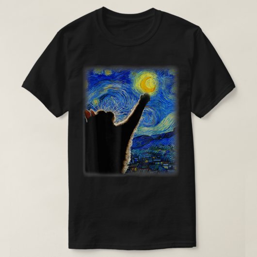 Starry Night Cat, Cat Mom, Cat Dad, Cat Lover, Van T-shirt (Design voorkant)