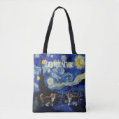 Starry Night Cat Lovers Festive Christmas Tote Bag (Voorkant)