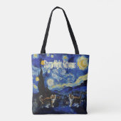 Starry Night Cat Lovers Festive Christmas Tote Bag (Achterkant)