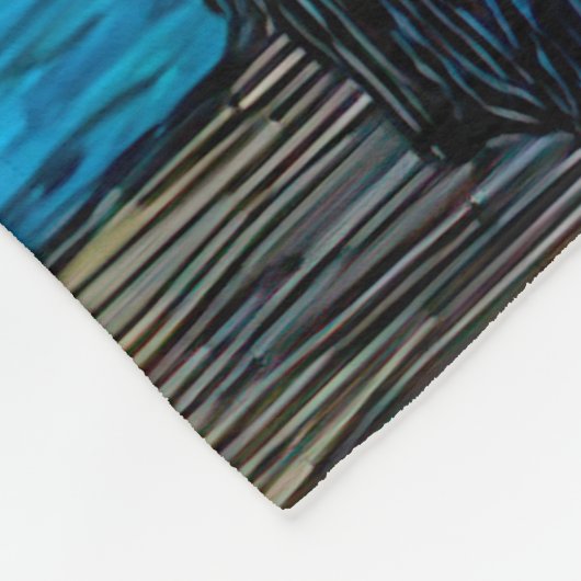 Starry Night Cat – Van Gogh Style Cat Art Fleece Deken (Hoek)