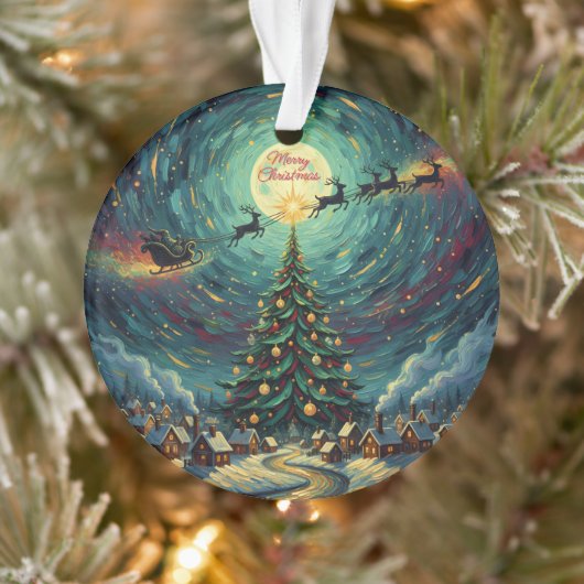 Starry Night Christmas Ornament Round Acrylic (Boom)