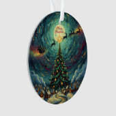 Starry Night Christmas Ornament Round Acrylic (voorkant)