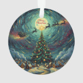 Starry Night Christmas Ornament Round Acrylic (achterkant)