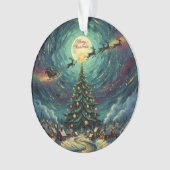 Starry Night Christmas Ornament Round Acrylic (voorkant)
