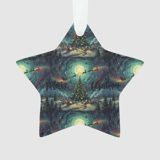 Starry Night Christmas Star Ornament Acrylic (voorkant)