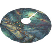 Starry Night Christmas Tree Skirt Santa Sleigh Kerstboom Rok (Gekanteld)