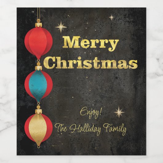 Starry Night Christmas Wijn Etiket (Enkel label)