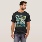 Starry Night Cockatoo Parrot Van Gogh Bird Lover T-shirt (Voorkant volledig)