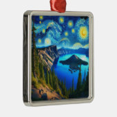 Starry Night Crater Lake National Park Metalen Ornament (Rechts)
