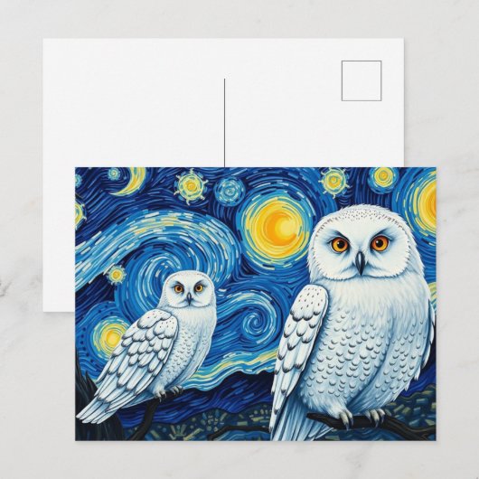 Starry Night Cute Vincent Van Gogh Owl Briefkaart (Voorkant / Achterkant)