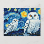 Starry Night Cute Vincent Van Gogh Owl Briefkaart (Voorkant)