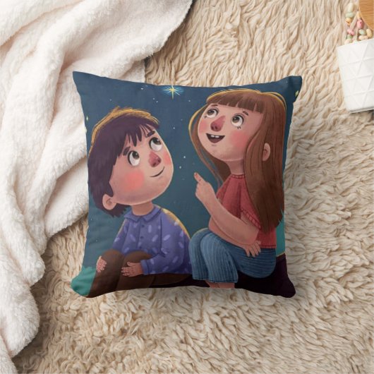 Starry Night Dreams – Whimsical Kids Pillow Kussen (Deken)