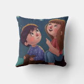 Starry Night Dreams – Whimsical Kids Pillow Kussen (Achterkant)