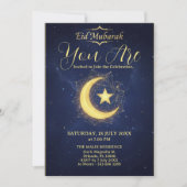 Starry Night Eid Mubarak Party Invitation Kaart (Voorkant)