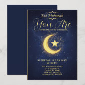 Starry Night Eid Mubarak Party Invitation Kaart (Voorkant / Achterkant)