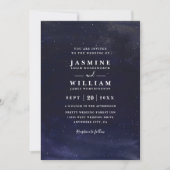 Starry Night Elegant Modern Chic QR Code Wedding Kaart (Voorkant)