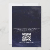 Starry Night Elegant Modern Chic QR Code Wedding Kaart (Achterkant)