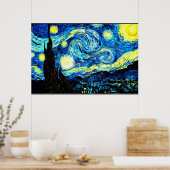 Starry Night, famous painting by Van Gogh Poster (Keuken)