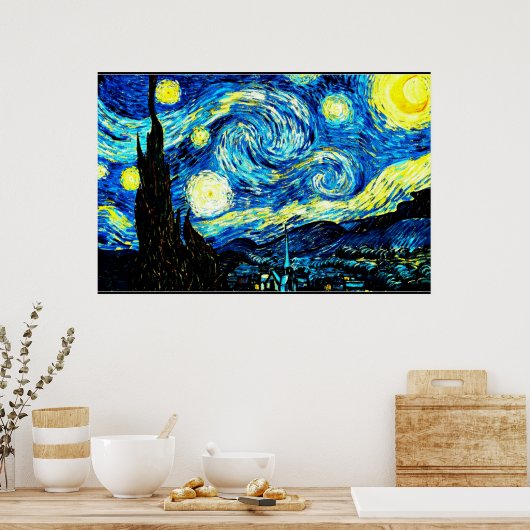 Starry Night, famous painting by Van Gogh Poster (Keuken)