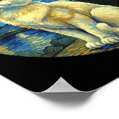 Starry Night Funny Cat The Meowsterece Van Gogh Hu Poster (Hoek)