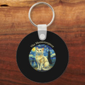Starry Night Funny Cat The Meowsterece Van Gogh Hu Sleutelhanger (Voorkant)