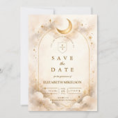 Starry Night Gold Quinceañera Save The Date (Voorkant)