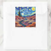 Starry Night Grand Canyon Arizona Vierkante Sticker (Tas)