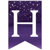 Starry night Happy New Year dark purple 2026 Vlaggetjes (Tweede vlag)